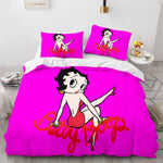 Juego de cama Betty Boop, funda de edredón, juegos de cama