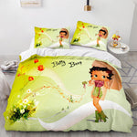 Juego de cama Betty Boop, funda de edredón, juegos de cama