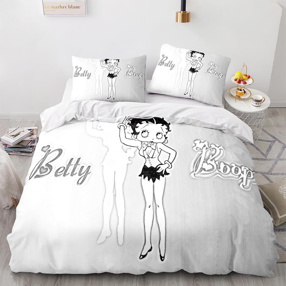 Juego de cama Betty Boop, funda de edredón, juegos de cama