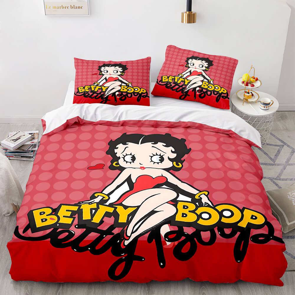 Juego de cama Betty Boop, funda de edredón, juegos de cama