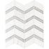 Mosaico de mármol pulido Bianco Dolomite Chevron de 30,5 x 30,5 cm, montado en malla - Colección MSI