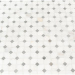 Mosaico de mármol pulido Bianco Dolomite Dotty de 31,1 x 31,1 cm, montado en malla - Colección MSI