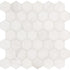 Mosaico hexagonal de mármol pulido Bianco Dolomite de 29,5 x 30,5 cm, montado en malla, colección MSI