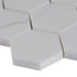 Mosaico hexagonal de mármol pulido Bianco Dolomite de 29,5 x 30,5 cm, montado en malla, colección MSI