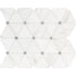 Mosaico de mármol pulido con diseño de rueda de dolomita blanca de 30 x 38 cm, montado sobre malla - Colección MSI