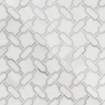 Mosaico de mármol pulido Bianco Gridwork de 30,5 x 30,5 cm, montado en malla - Colección MSI