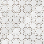 Mosaico de mármol pulido Bianco Quatrefoil de 30 x 30 cm, montado en malla - Colección MSI