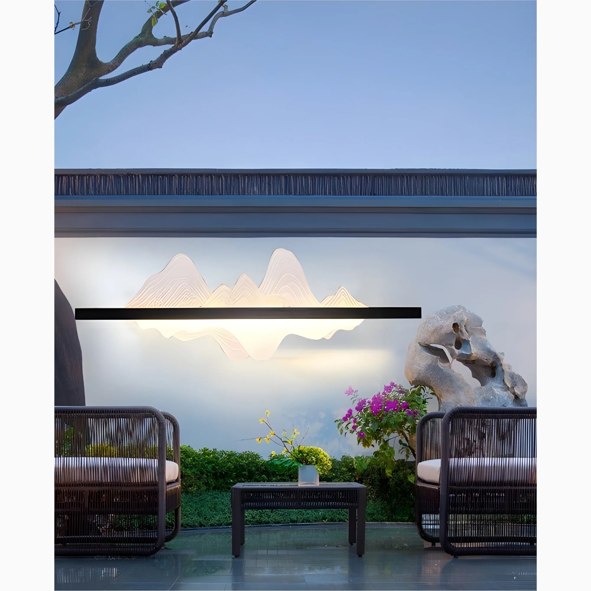 Lámpara de pared LED de diseño original impermeable para exteriores de aluminio negro para jardín