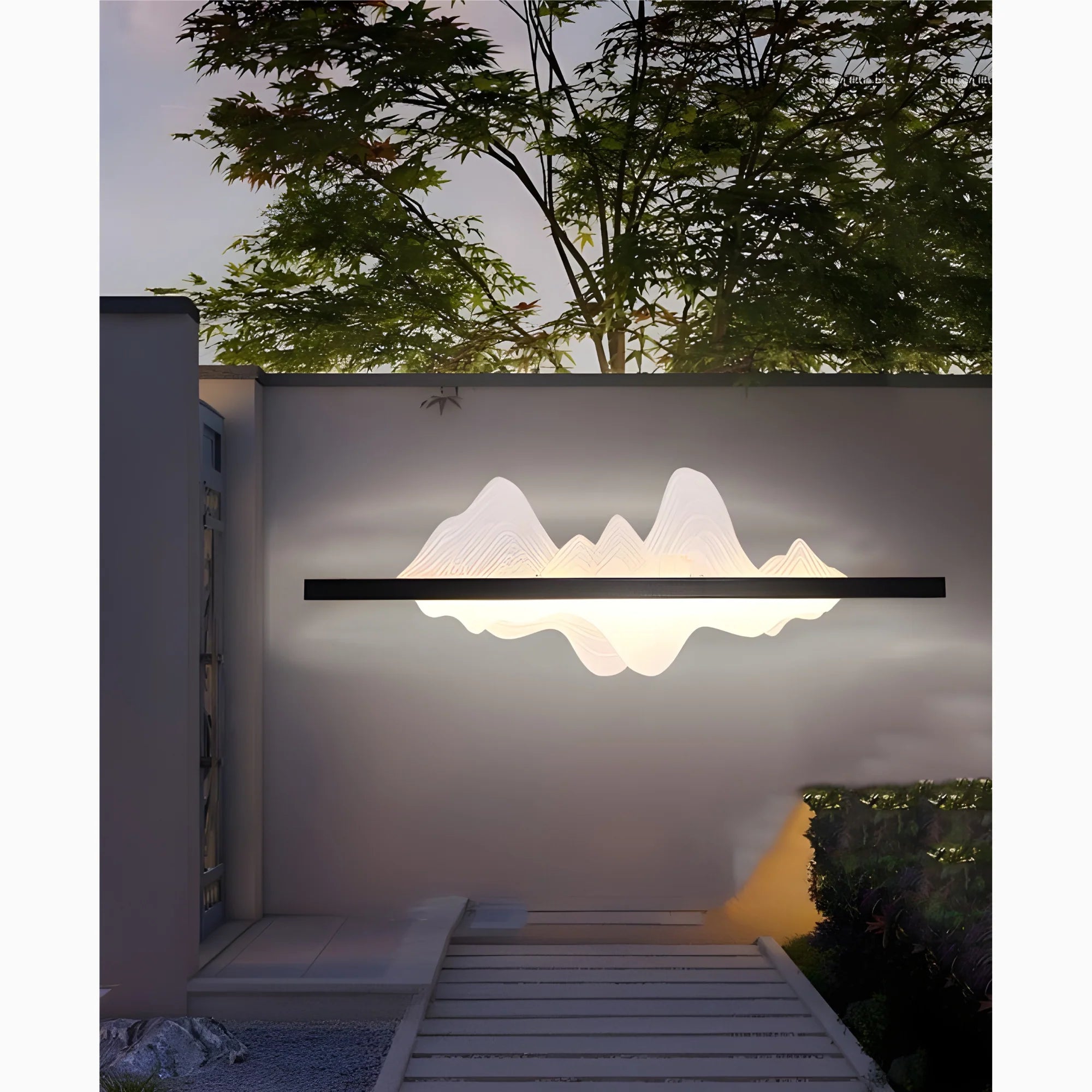 Lámpara de pared LED de diseño original impermeable para exteriores de aluminio negro para jardín