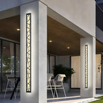 Lámpara de pared LED alta de aluminio resistente al agua para exteriores con diseño creativo negro para villa