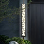 Lámpara de pared LED alta de aluminio resistente al agua para exteriores con diseño creativo negro para villa