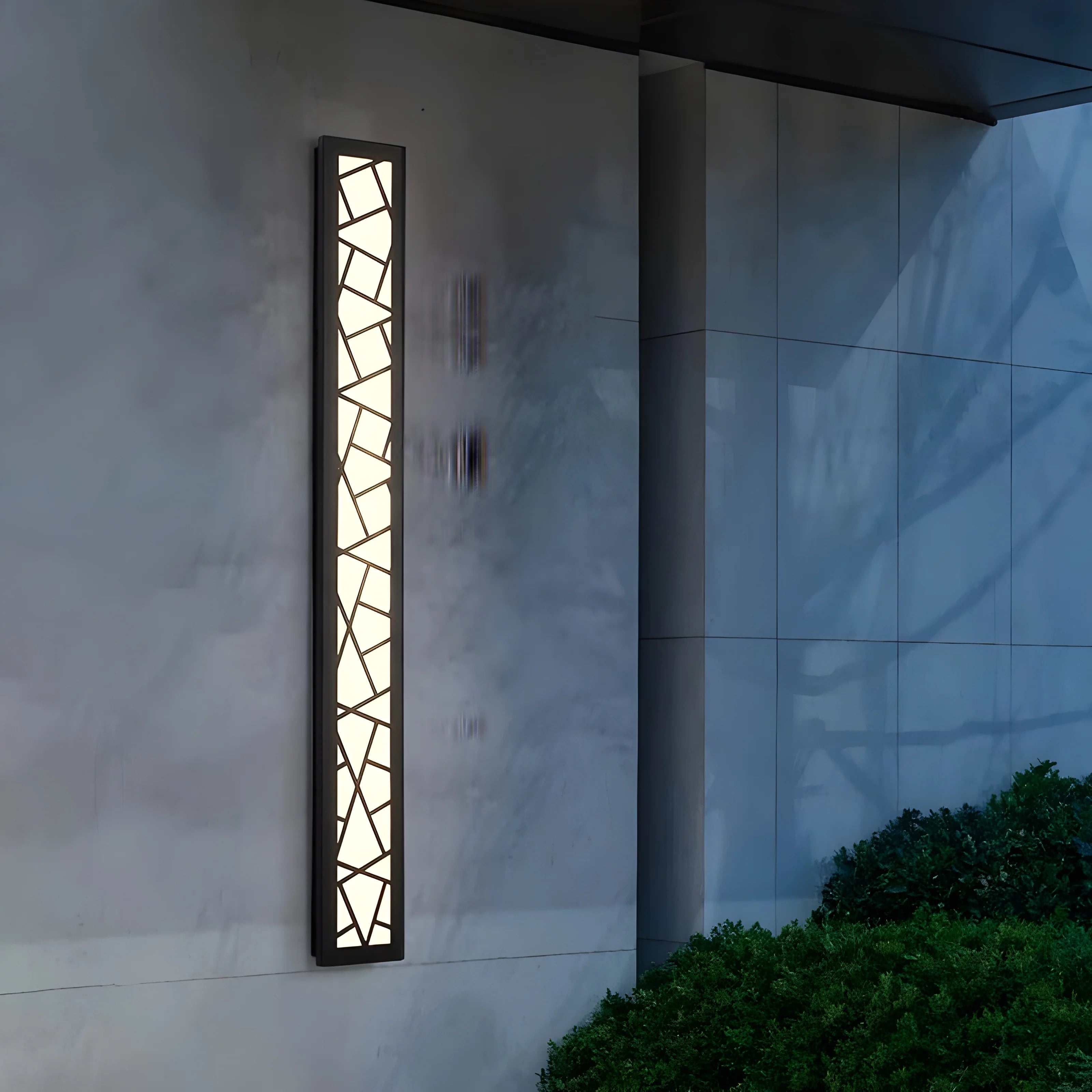 Lámpara de pared LED alta de aluminio resistente al agua para exteriores con diseño creativo negro para villa