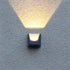Aplique de pared LED de aluminio negro moderno e impermeable para exteriores, ideal para jardín y patio.