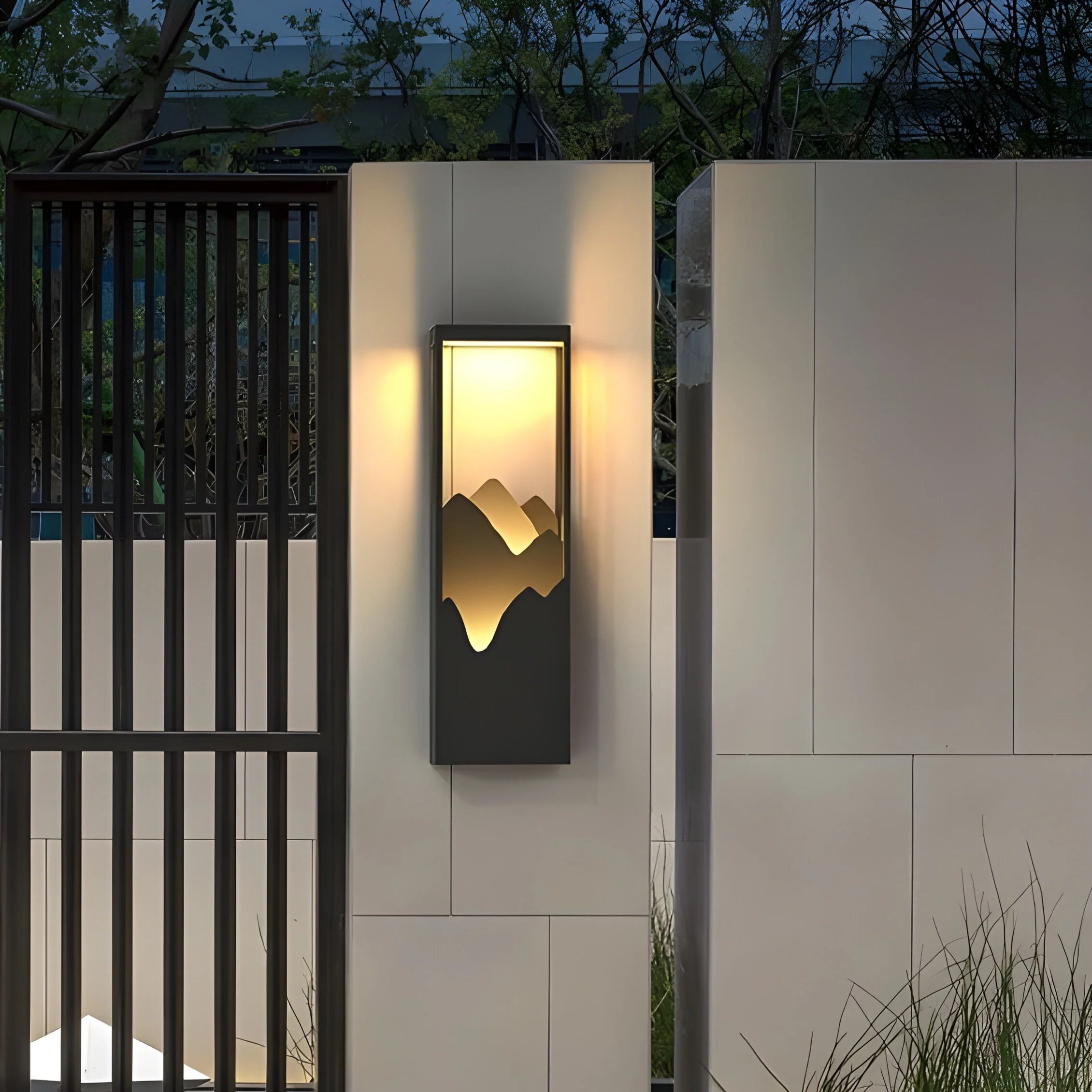 Aplique de pared impermeable de diseño original para exteriores, color negro, para jardín y patio