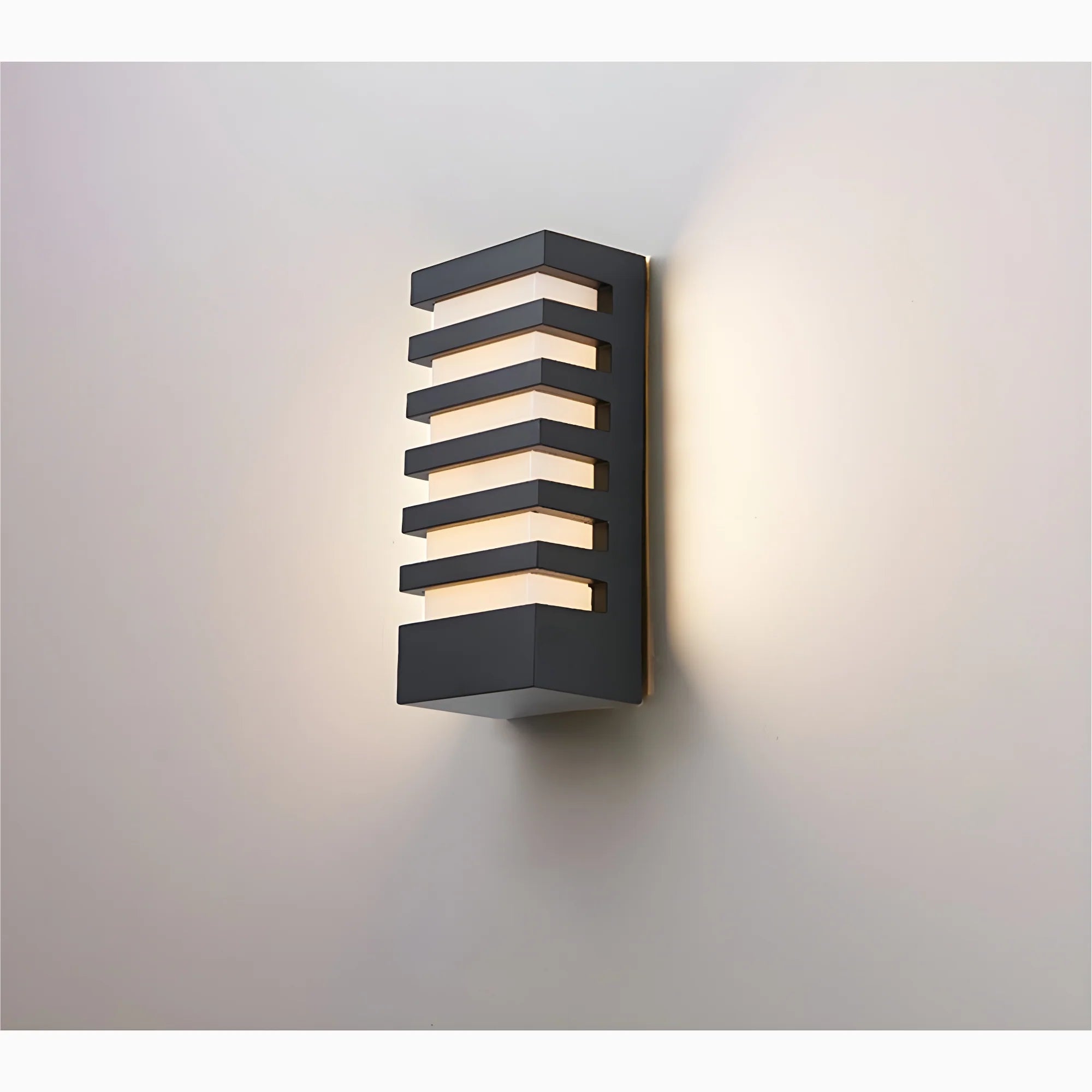 Aplique de pared LED de aluminio resistente al agua para exteriores, color negro, para porche y jardín