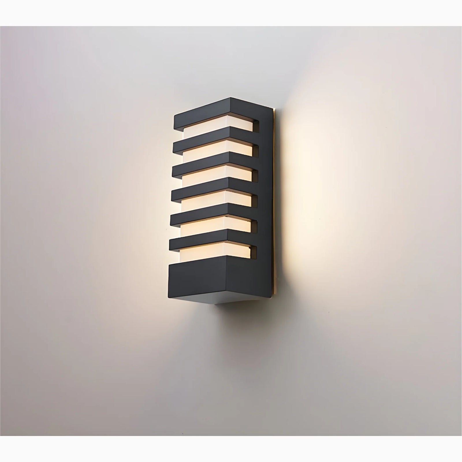 Aplique de pared LED de aluminio resistente al agua para exteriores, color negro, para porche y jardín