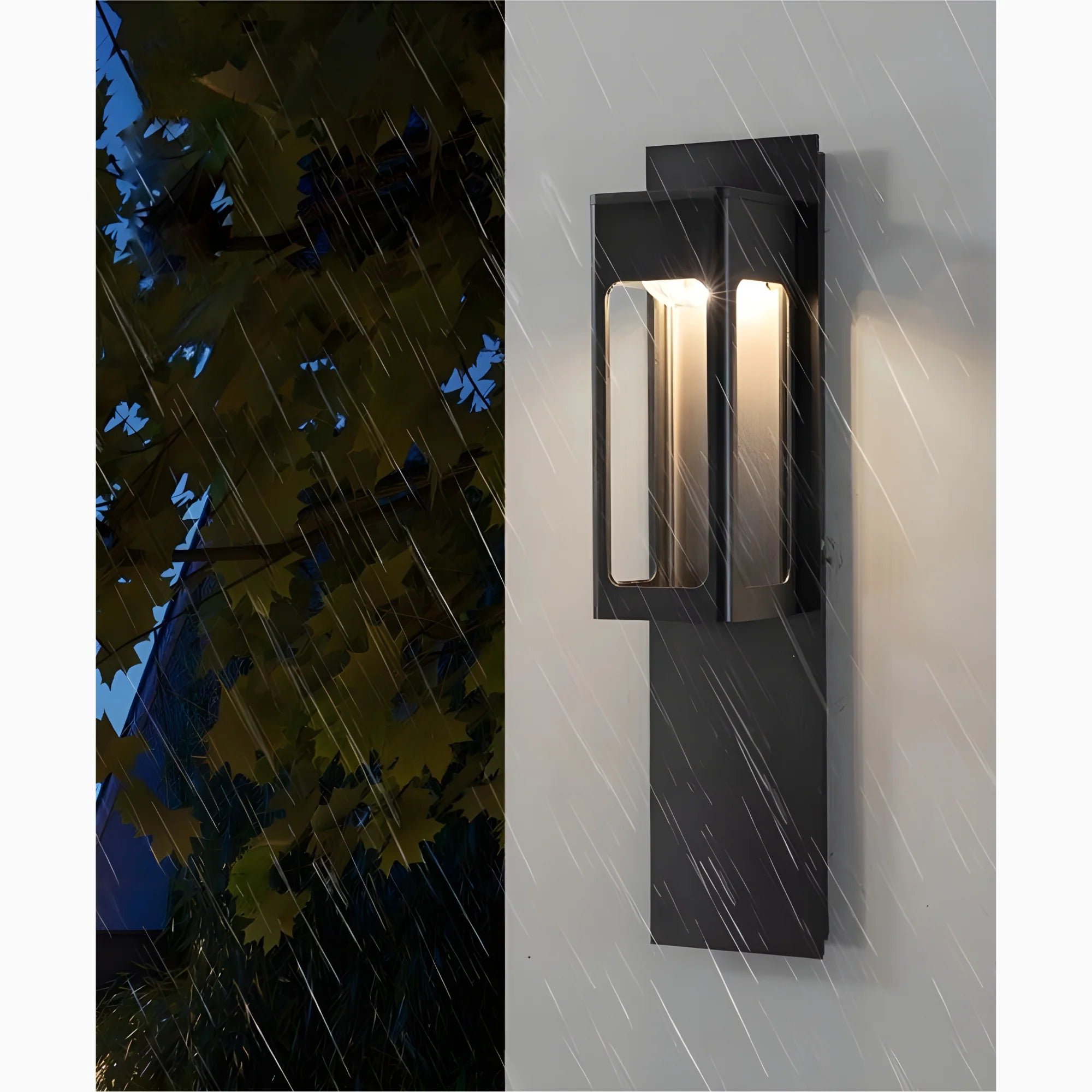 Aplique de pared LED de aluminio para exteriores, resistente al agua, color negro y bronce, con sensor de movimiento