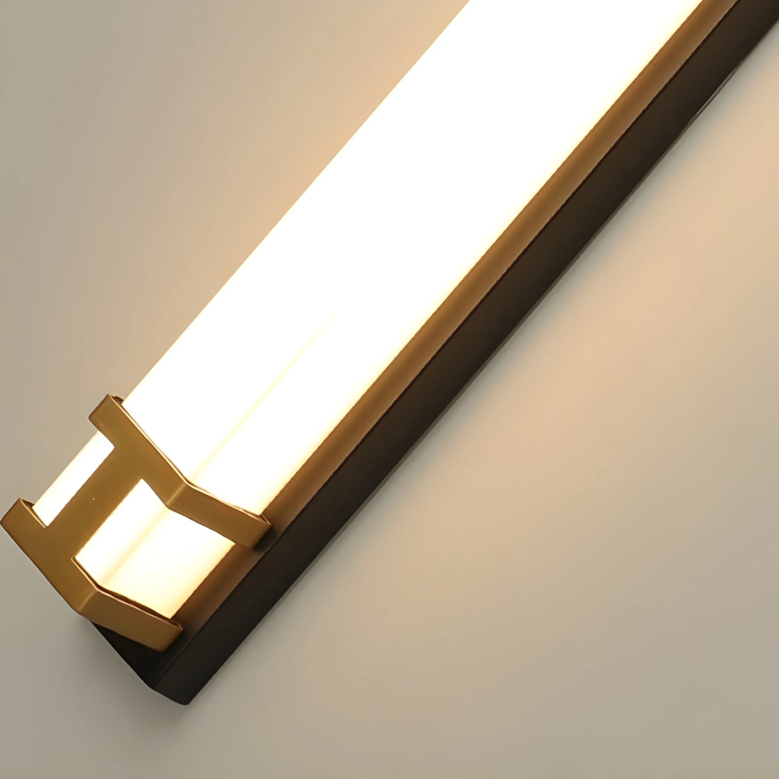 Lámpara de pared LED larga impermeable para exteriores, color negro y dorado, para jardín, villa y porche