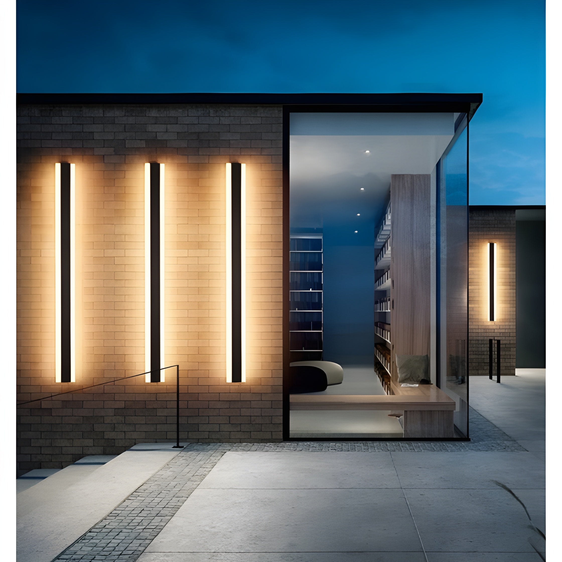 Lámpara de pared LED impermeable para exteriores negra con modelo de control por aplicación