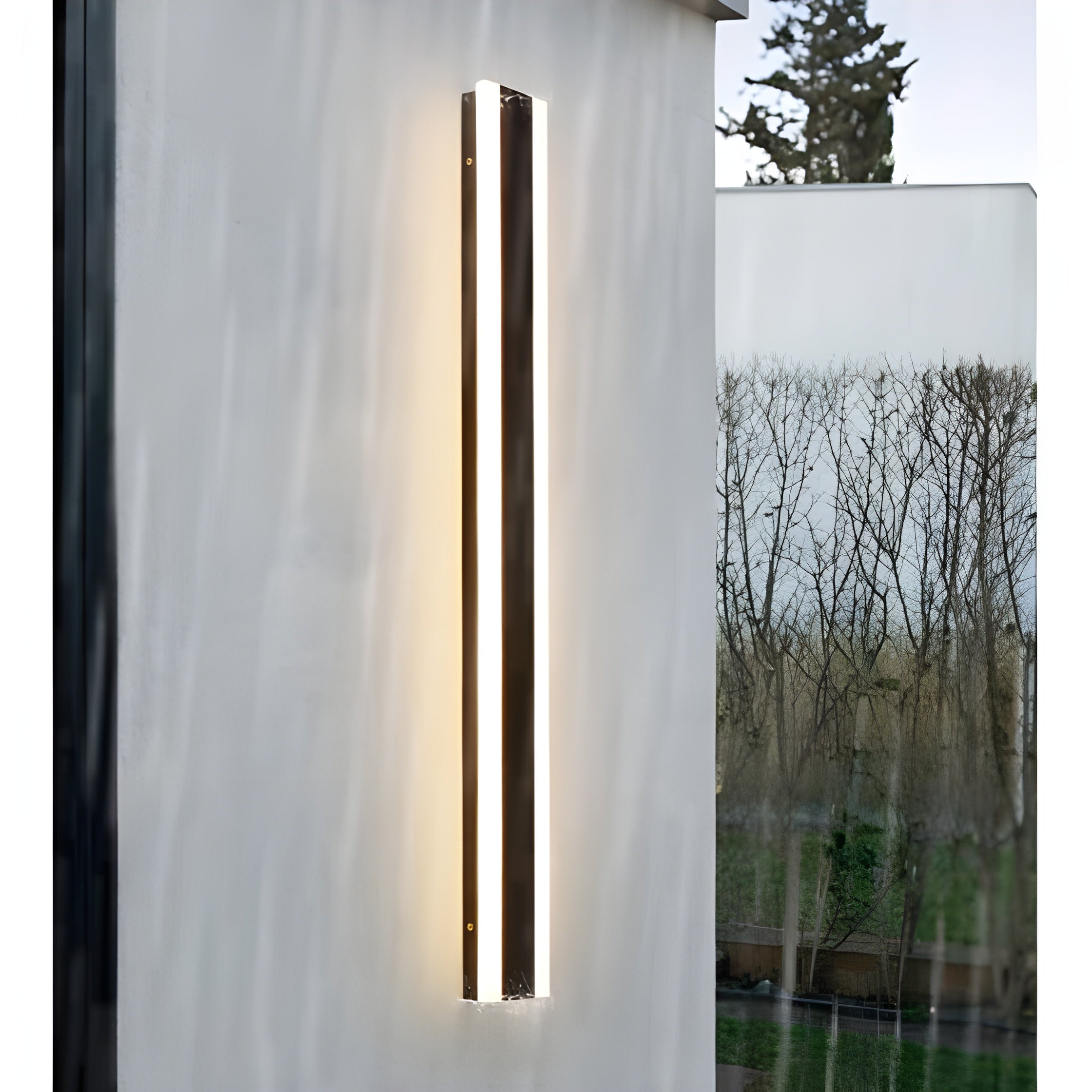 Lámpara de pared LED impermeable para exteriores negra con modelo de control por aplicación
