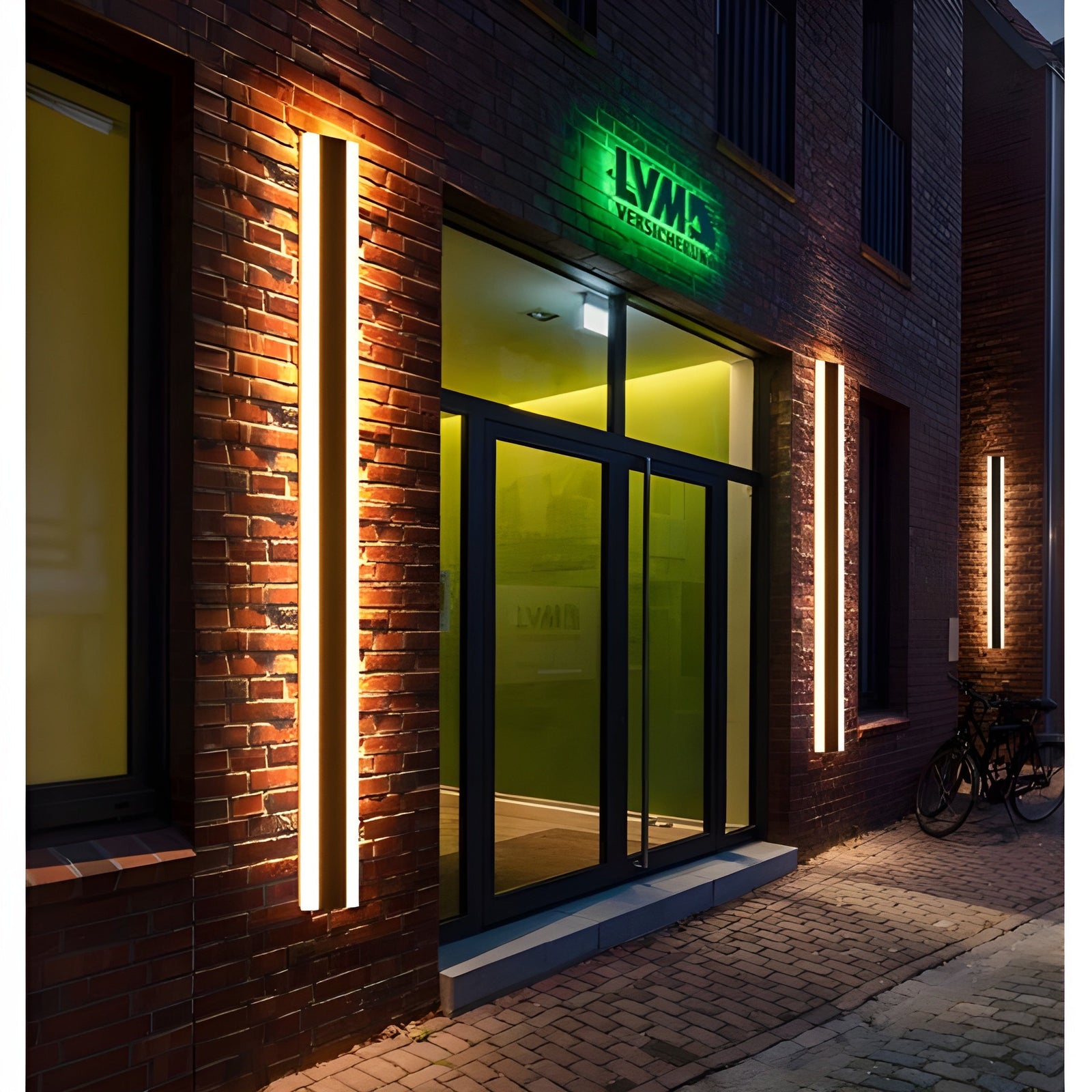 Lámpara de pared LED impermeable para exteriores negra con modelo de control por aplicación