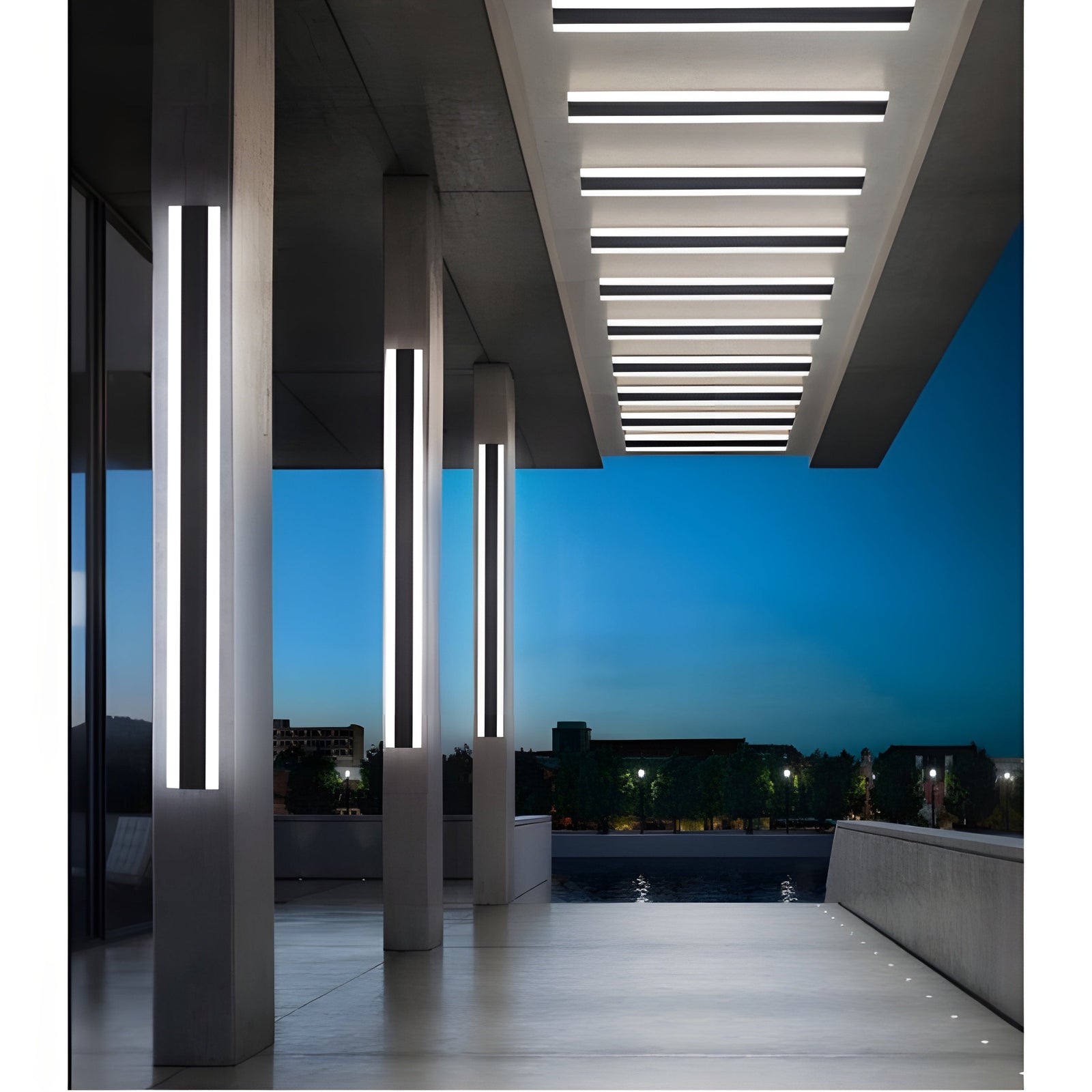Lámpara de pared LED impermeable para exteriores negra con modelo de control por aplicación