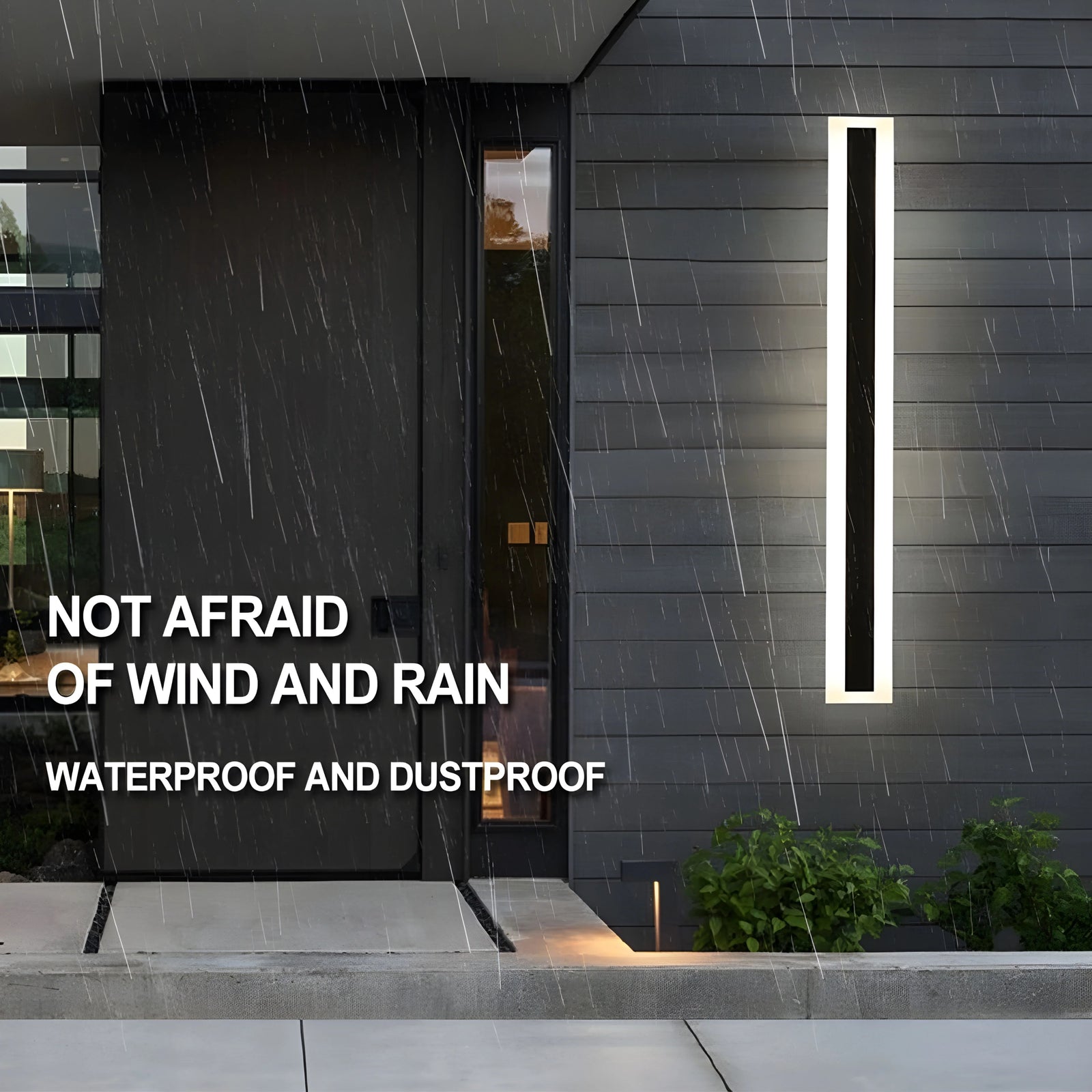 Lámpara de pared LED de aluminio alta, resistente al agua, para exteriores, color negro, blanco y dorado, para jardín