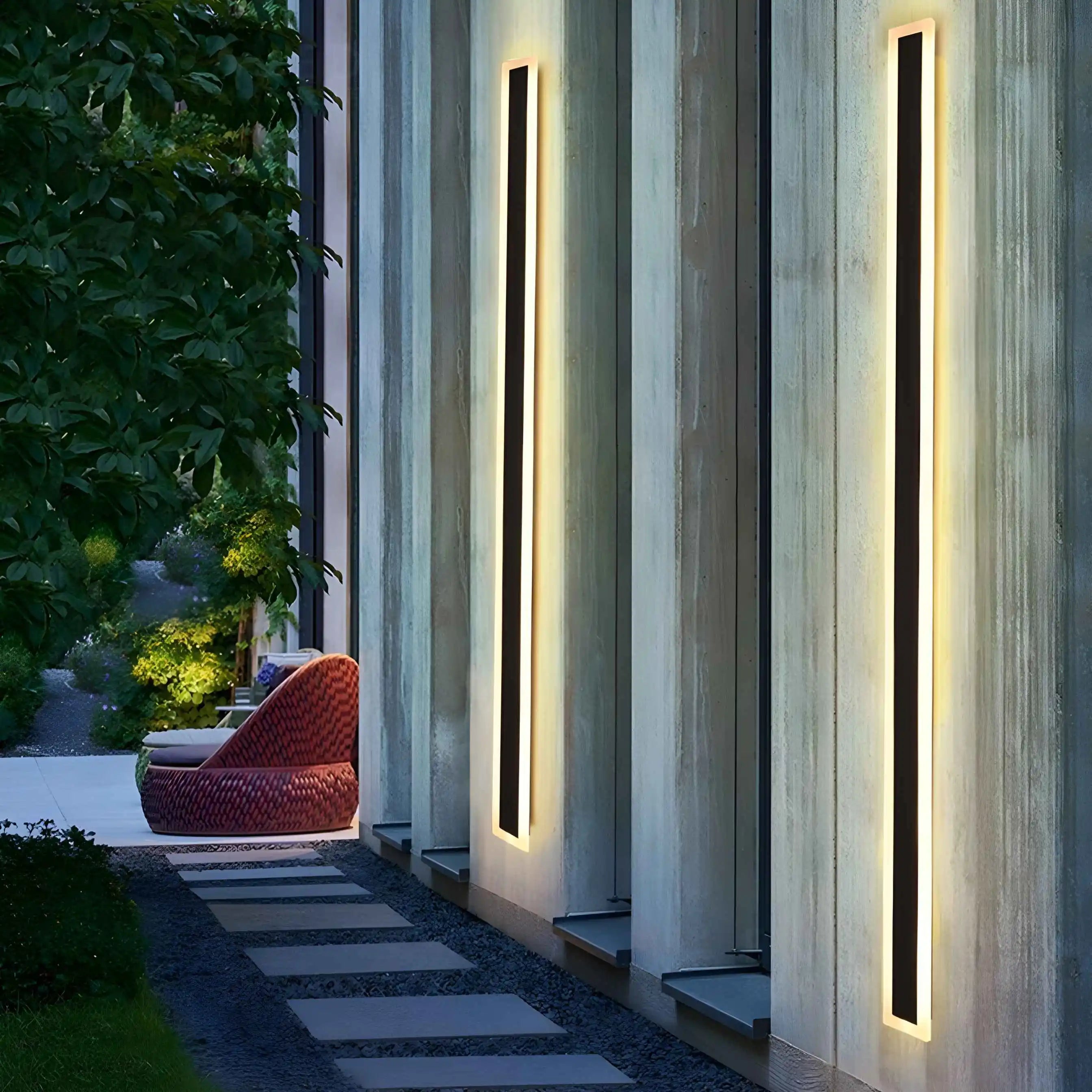 Lámpara de pared LED de aluminio alta, resistente al agua, para exteriores, color negro, blanco y dorado, para jardín