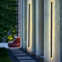 Lámpara de pared LED de aluminio alta, resistente al agua, para exteriores, color negro, blanco y dorado, para jardín
