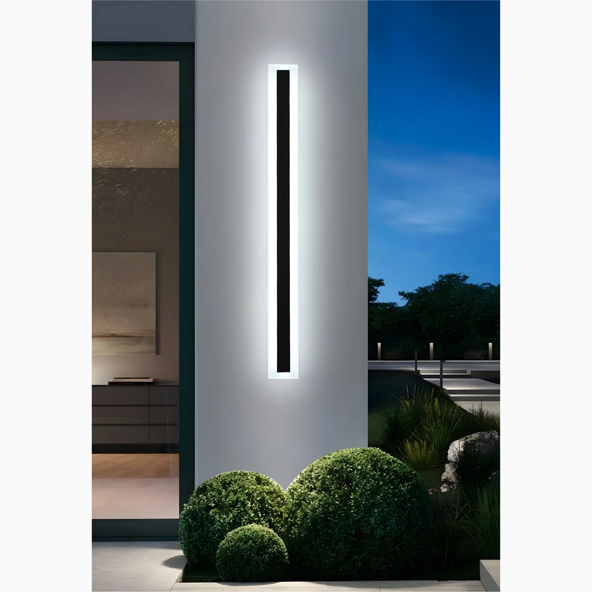 Lámpara de pared LED de aluminio alta, resistente al agua, para exteriores, color negro, blanco y dorado, para jardín