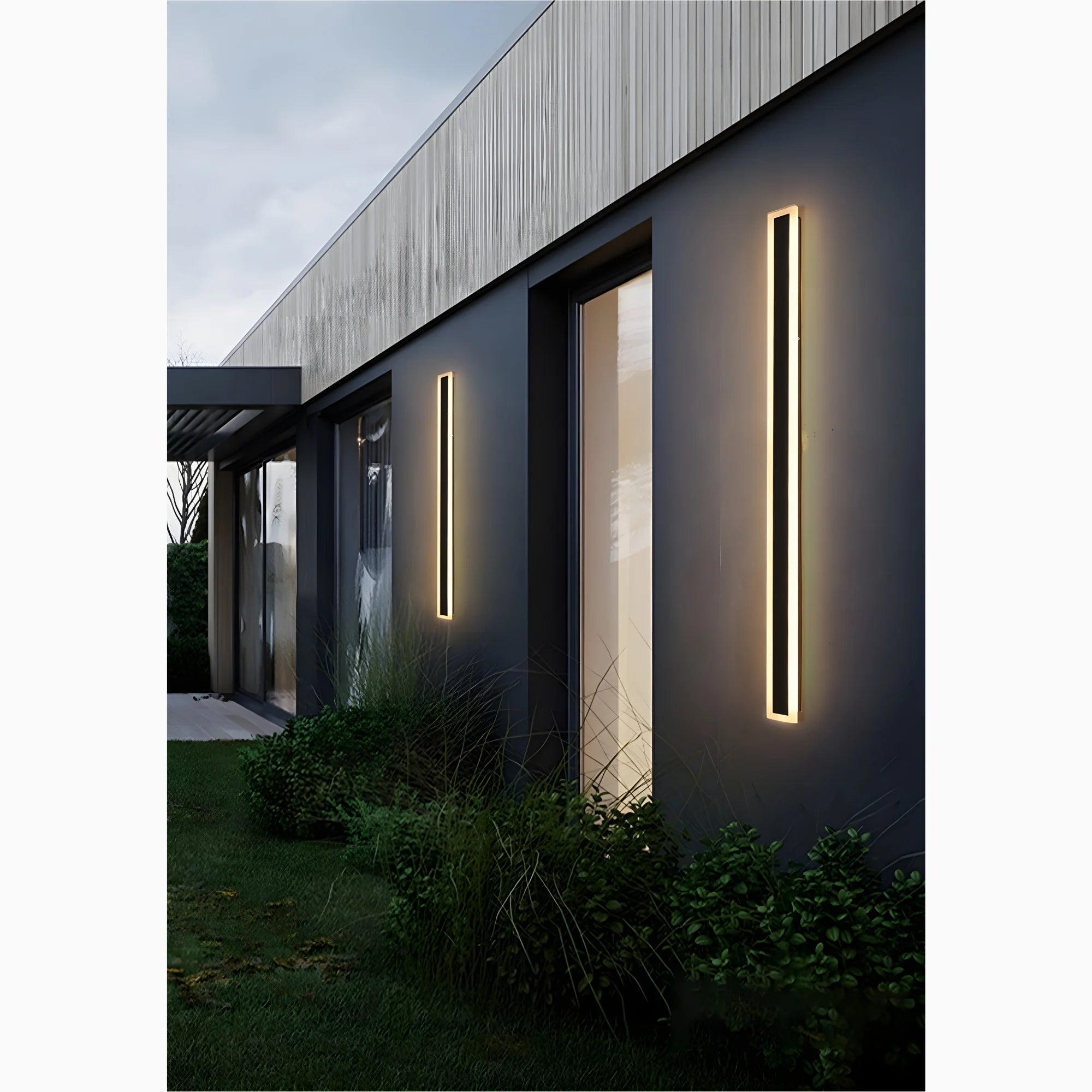 Lámpara de pared LED de aluminio alta, resistente al agua, para exteriores, color negro, blanco y dorado, para jardín