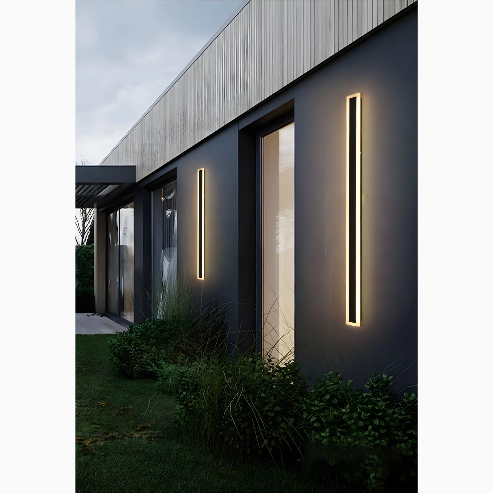 Lámpara de pared LED de aluminio alta, resistente al agua, para exteriores, color negro, blanco y dorado, para jardín
