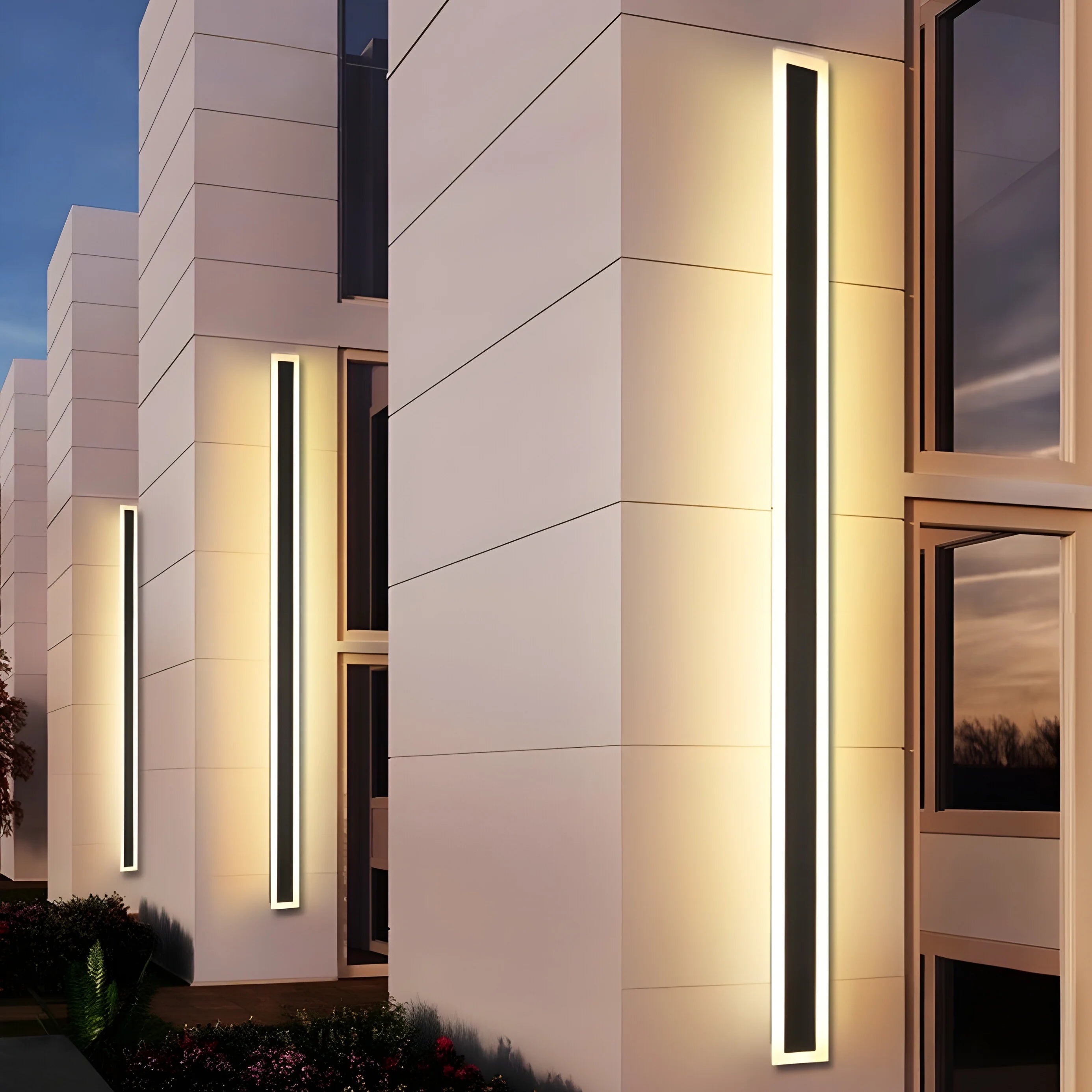 Lámpara de pared LED de aluminio alta, resistente al agua, para exteriores, color negro, blanco y dorado, para jardín