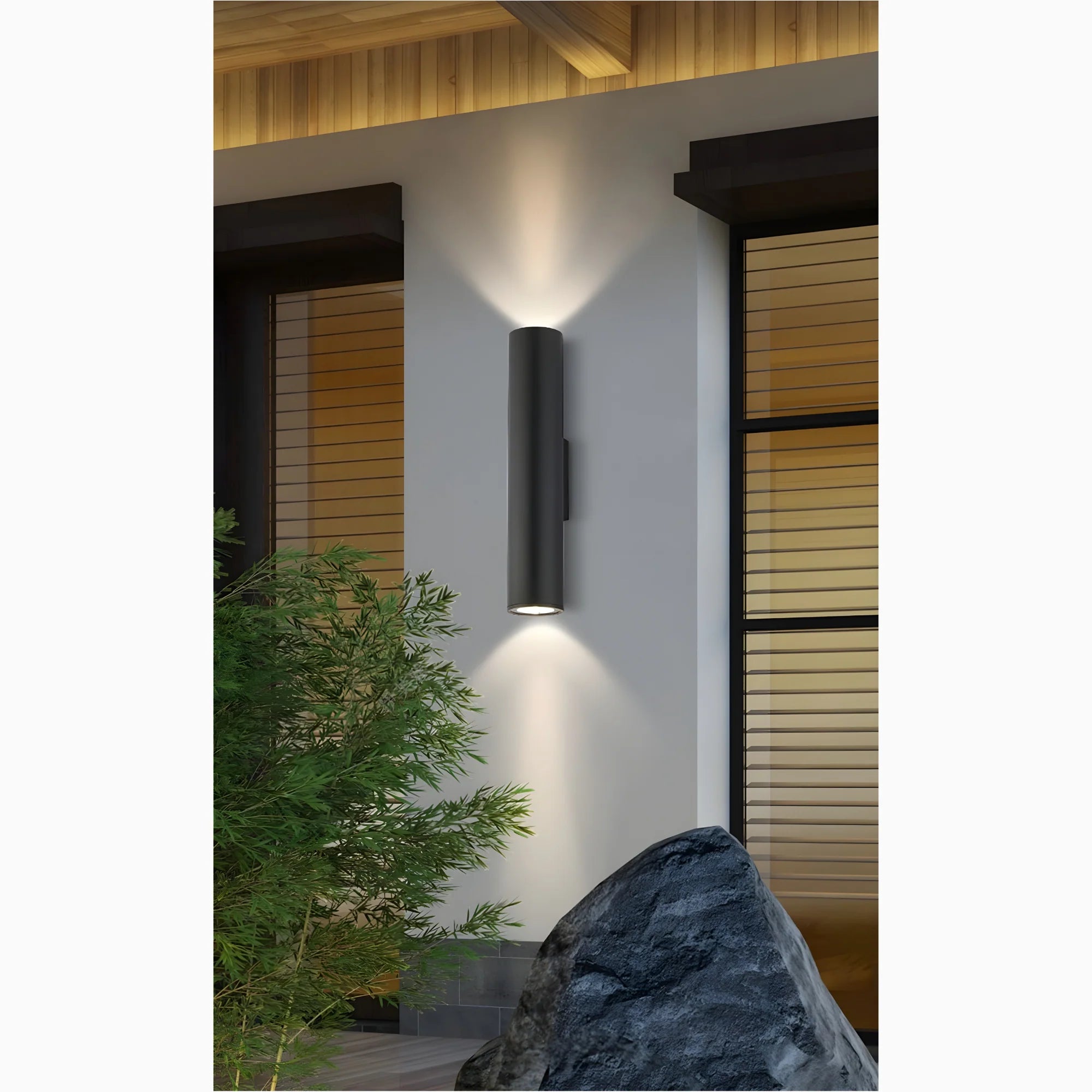 Lámpara de pared LED de aluminio para exteriores, resistente al agua, color negro, para jardín y porche