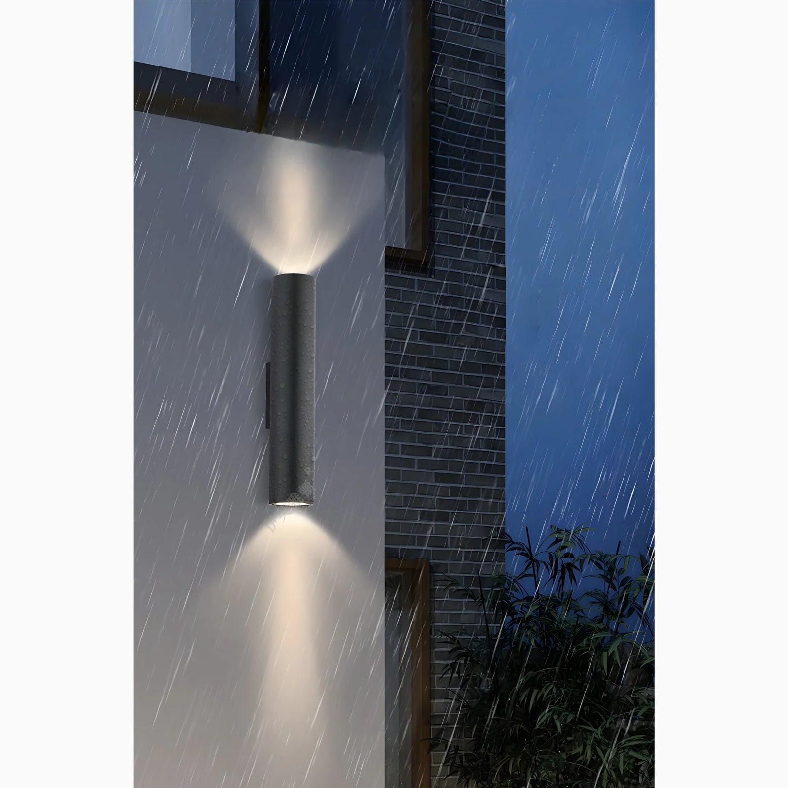 Lámpara de pared LED de aluminio para exteriores, resistente al agua, color negro, para jardín y porche