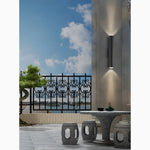 Lámpara de pared LED de aluminio para exteriores, resistente al agua, color negro, para jardín y porche