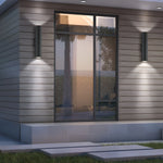 Lámpara de pared LED de aluminio para exteriores, resistente al agua, color negro, para jardín y porche