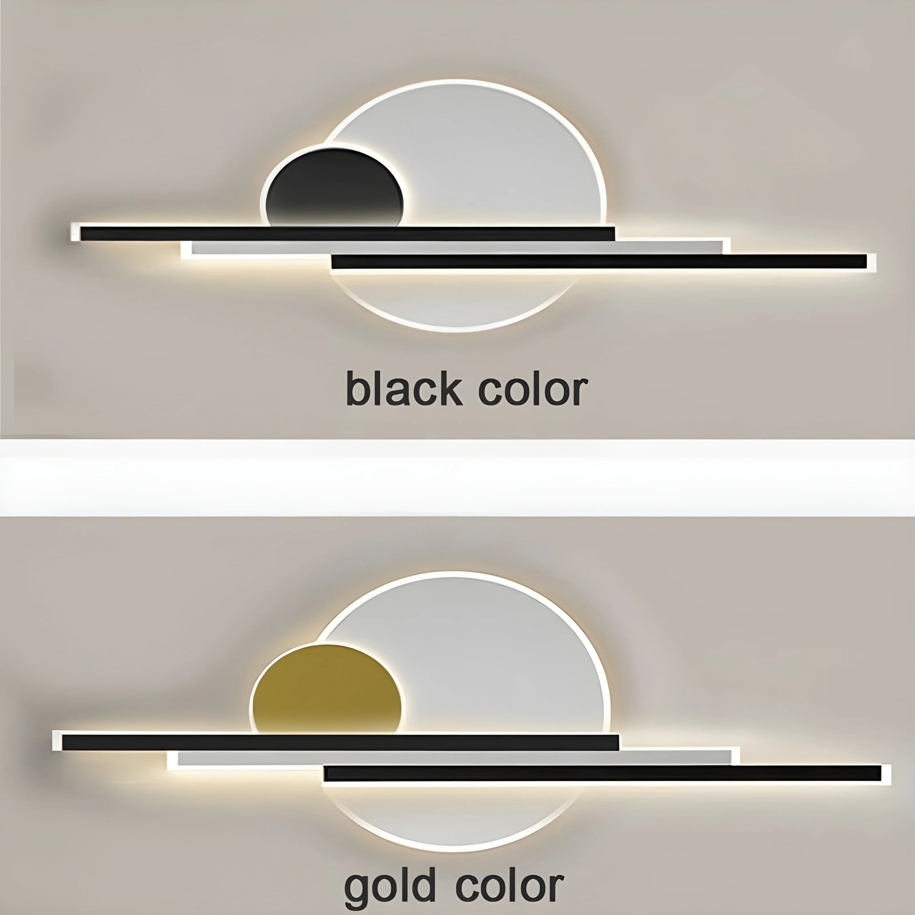 Lámpara de pared LED de aluminio impermeable para exteriores moderna negra/dorada para jardín
