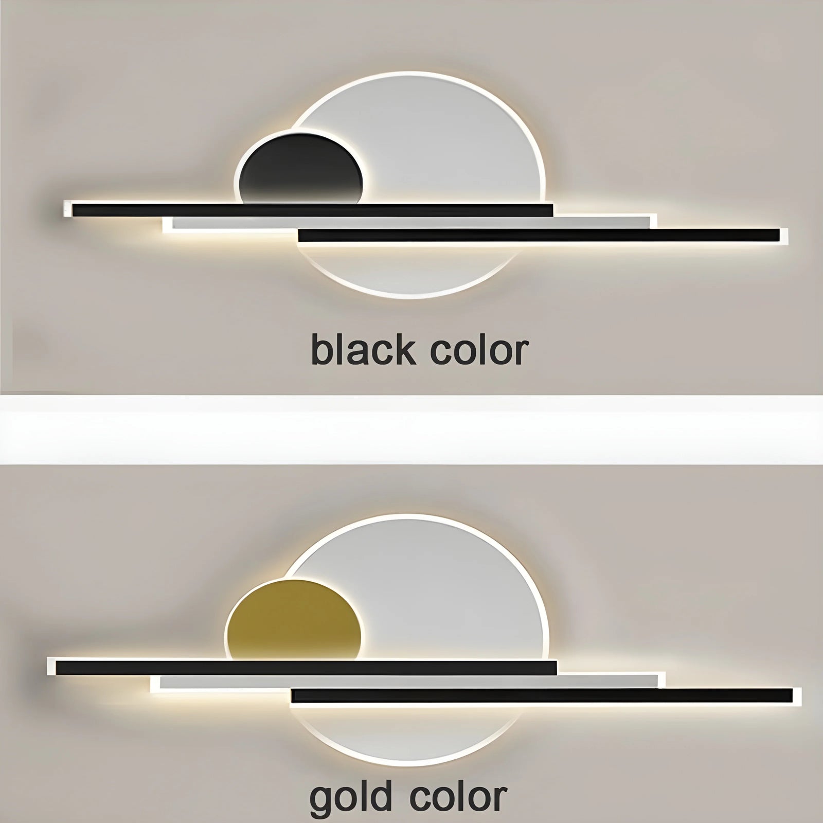 Lámpara de pared LED de aluminio impermeable para exteriores moderna negra/dorada para jardín