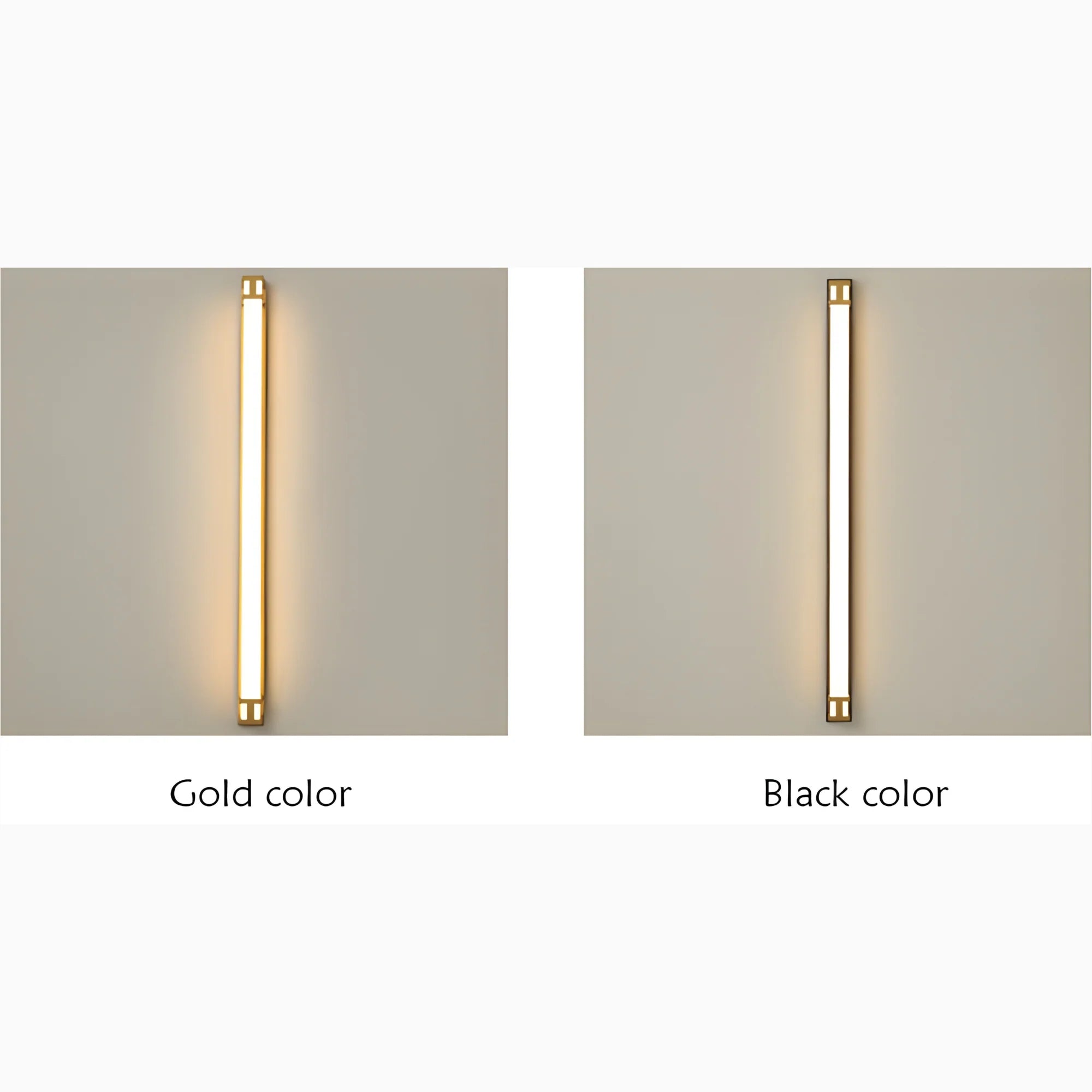 Lámpara de pared LED larga impermeable para exteriores, color negro y dorado, para jardín, villa y porche