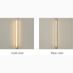 Lámpara de pared LED larga impermeable para exteriores, color negro y dorado, para jardín, villa y porche