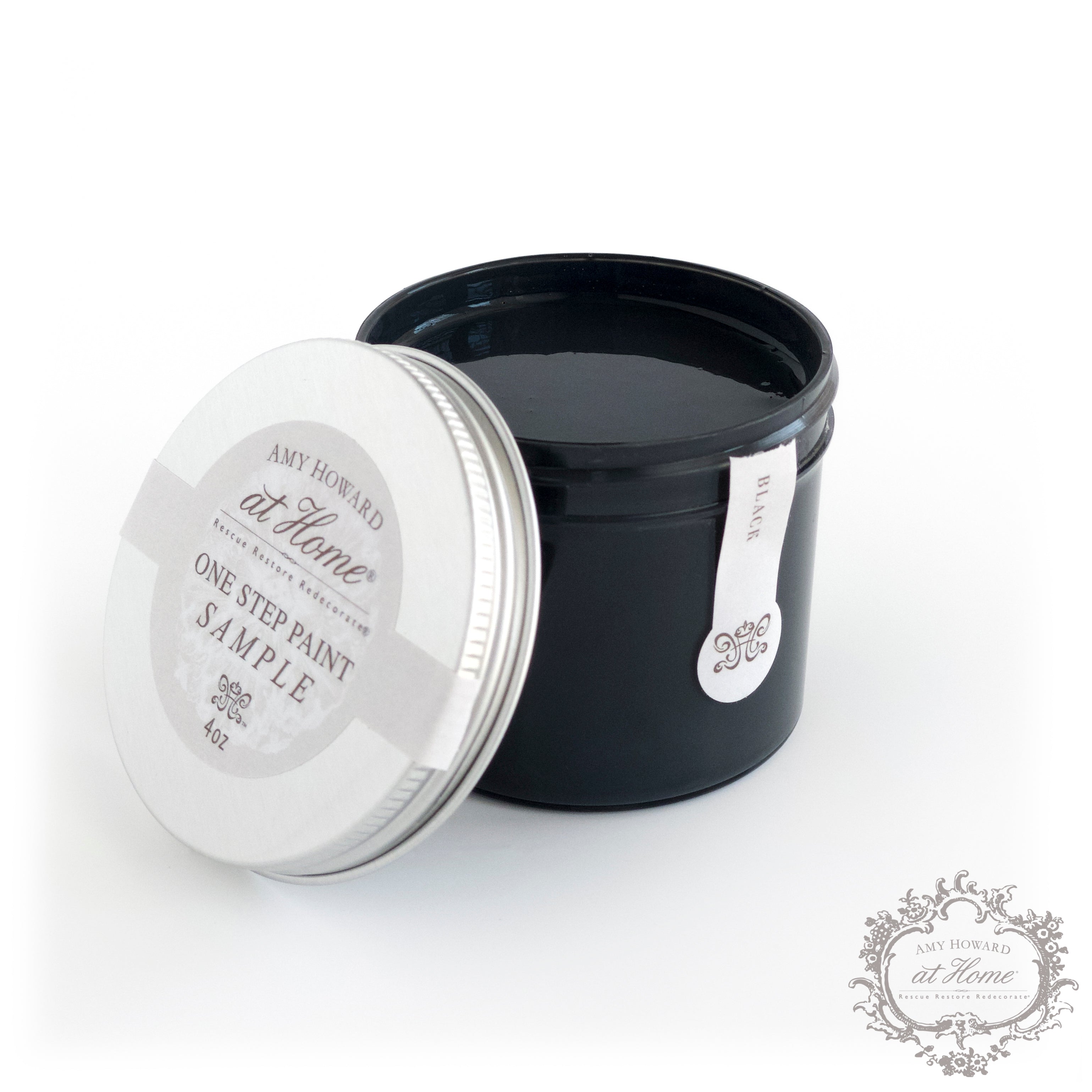 Pintura negra de un solo paso - Muestra de 4 oz 