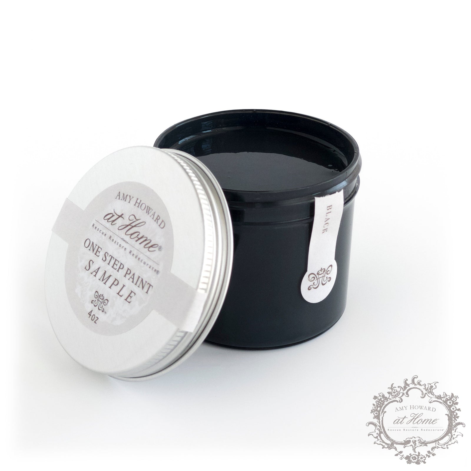 Pintura negra de un solo paso - Muestra de 4 oz 