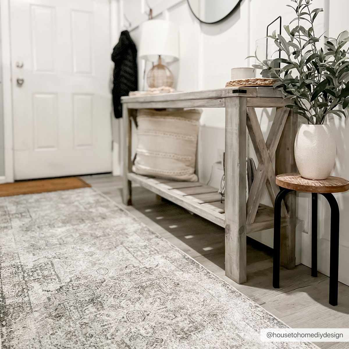 Alfombra lavable de pelo plano Hera Olive
