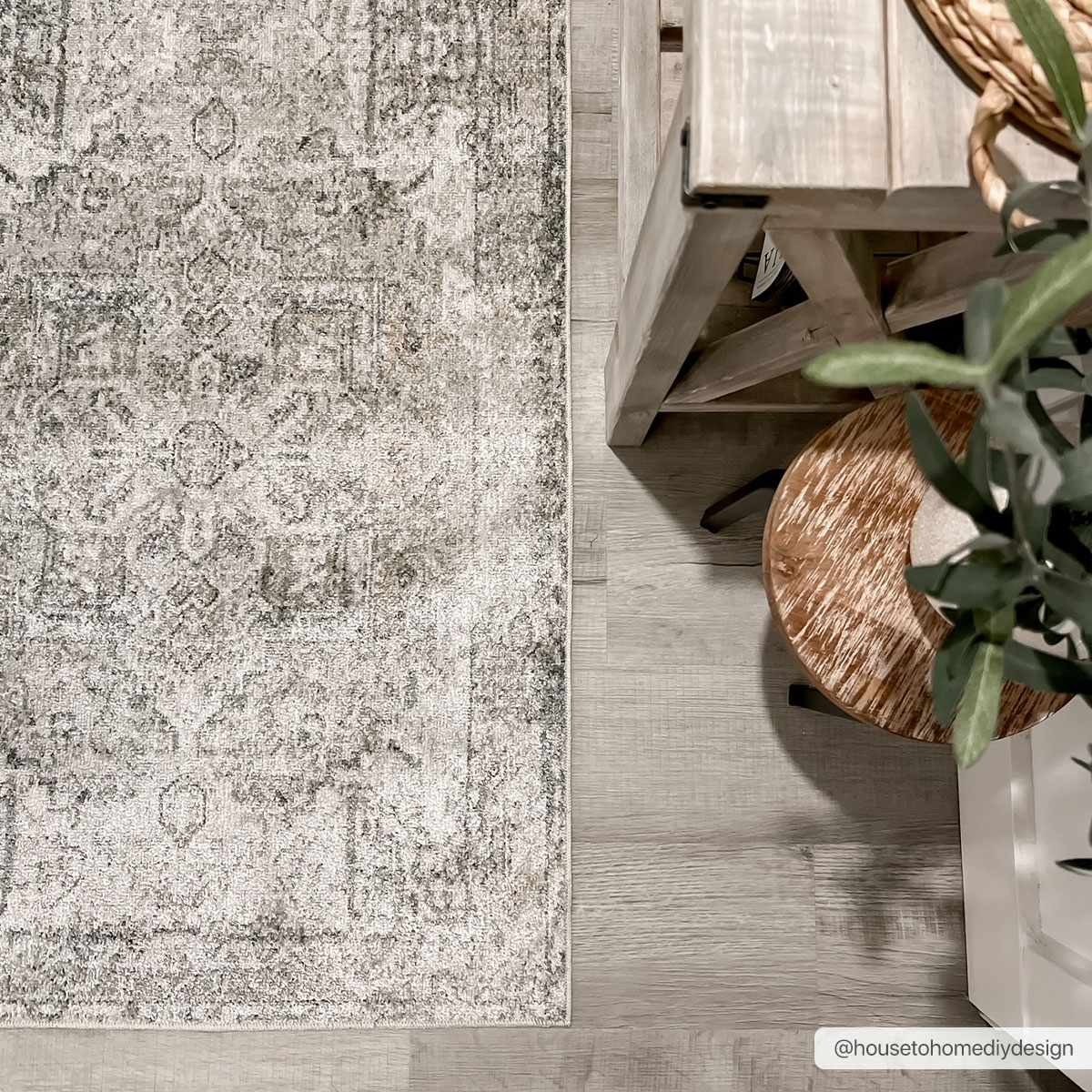Alfombra lavable de pelo plano Hera Olive