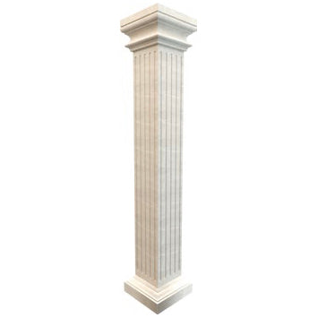 Botticino Beige Marble Italian Hand-carved Column (W)20" (L)20" (H)95"