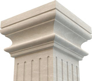 Botticino Beige Marble Italian Hand-carved Column (W)20" (L)20" (H)95"