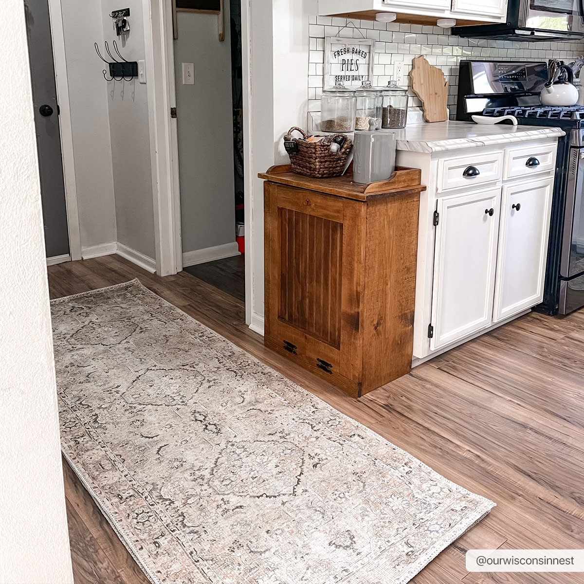 Alfombra lavable de pelo plano vintage Standon
