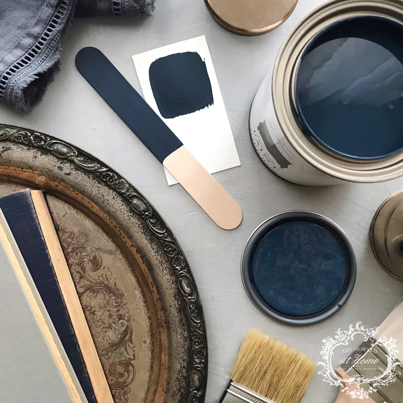 Pintura milagrosa - Muestra de 4 oz de pintura azul con botones