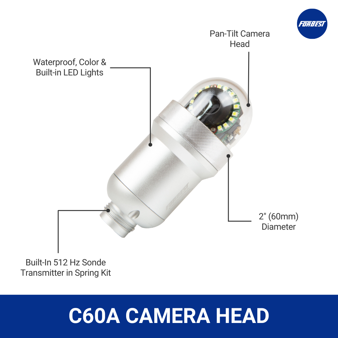 Pan-Tilt 3688AT Combo: 200ft/400ft Push Cable with Camera Head and Accessories (No Control Box)